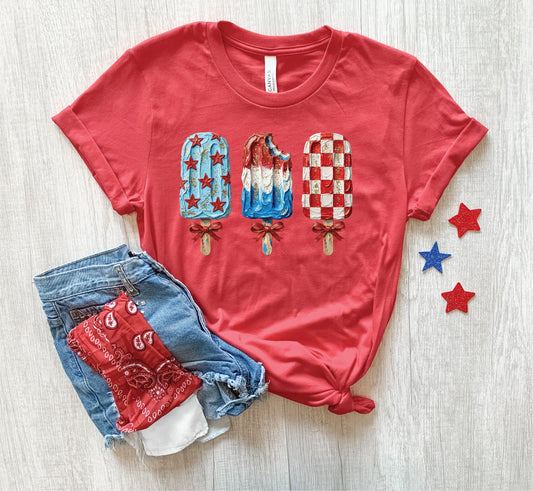 USA Ice Cream- Unisex Heather Red Bella Canvas Tee