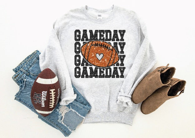 Game Day Football Faux Sequin Graphic Sweatshirt