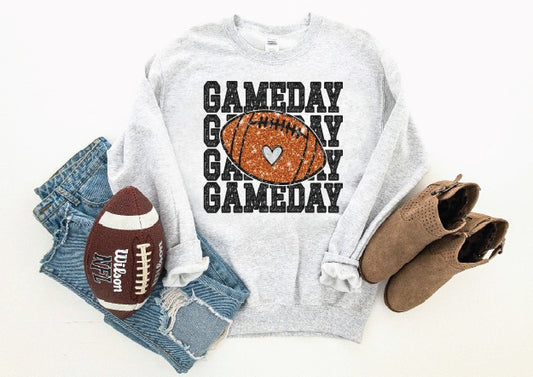 Game Day Football Faux Sequin Graphic Sweatshirt