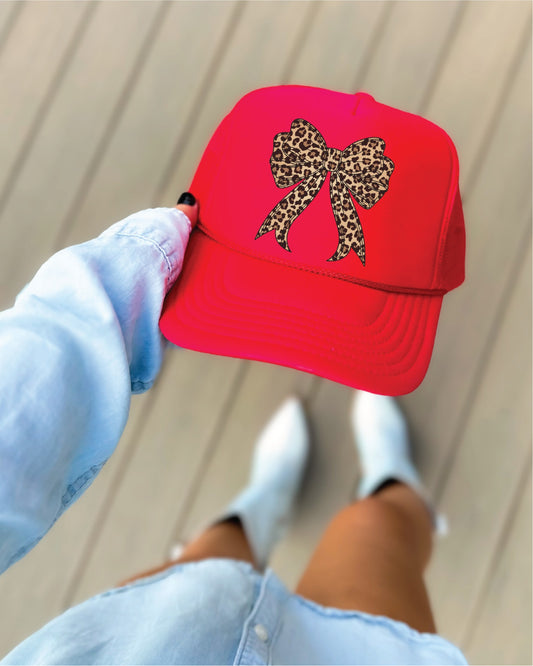Leopard Bow - UNISEX FOAM TRUCKER HAT