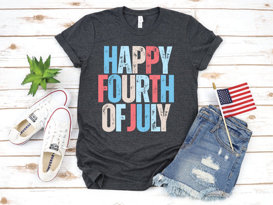 Happy Fourth of July- Pepper Unisex Comfort Color Graphic Tee