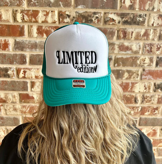 Limited Edition Teal & White Embroidered Trucker Hat