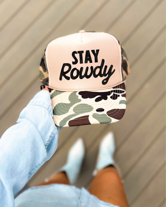 Stay Rowdy- Duck Camo Unisex Foam Trucker Hat