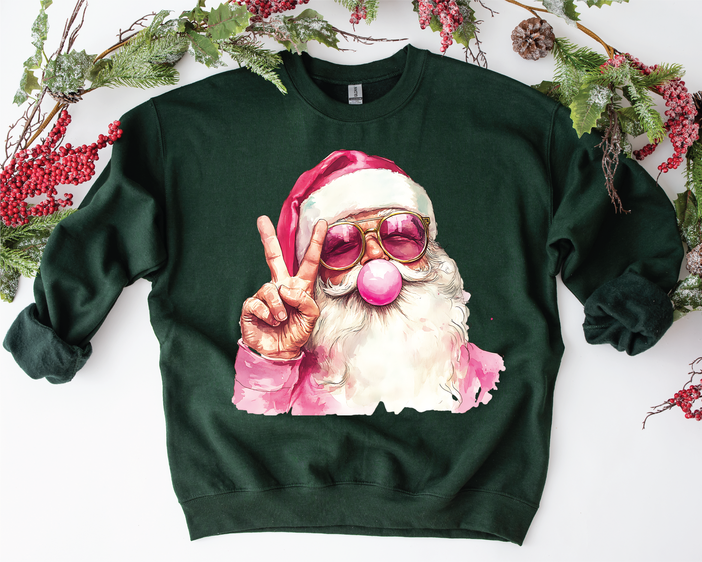 Peace Sign Bubble Gum Santa