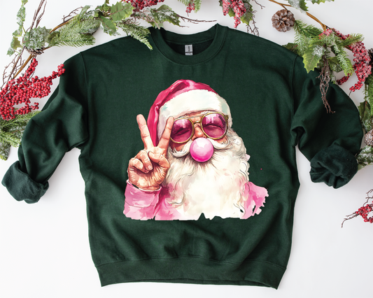 Peace Sign Bubble Gum Santa
