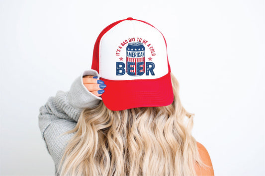 Bad Day To Be Beer Red & White Unisex Foam Trucker Hat