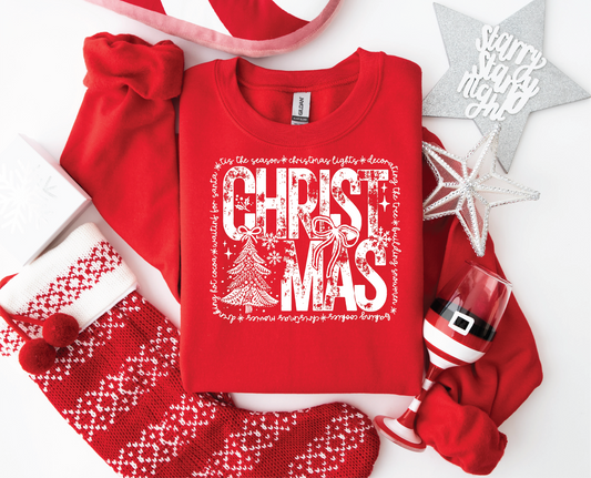 Christmas on Red - Unisex Graphic Sweatshirt