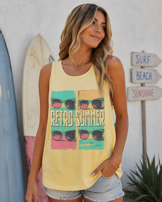 Retro Summer Butter Comfort Color Unisex Graphic Tank Top
