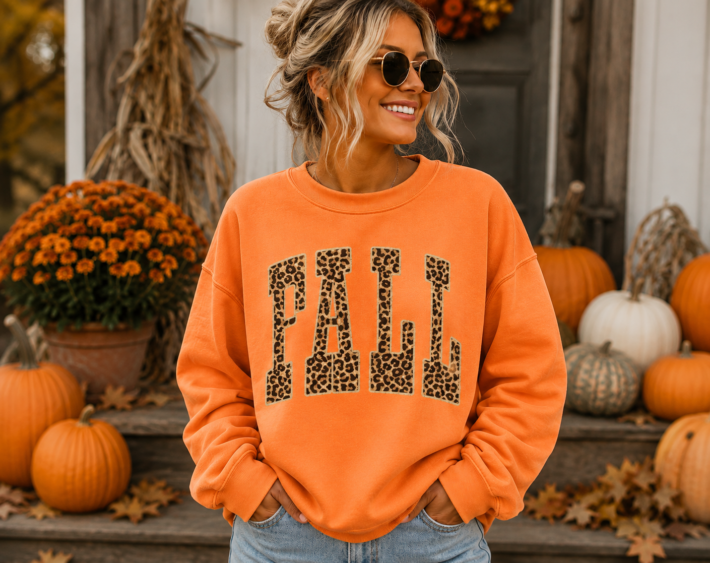 Fall Leopard- Unisex Graphic Sweater