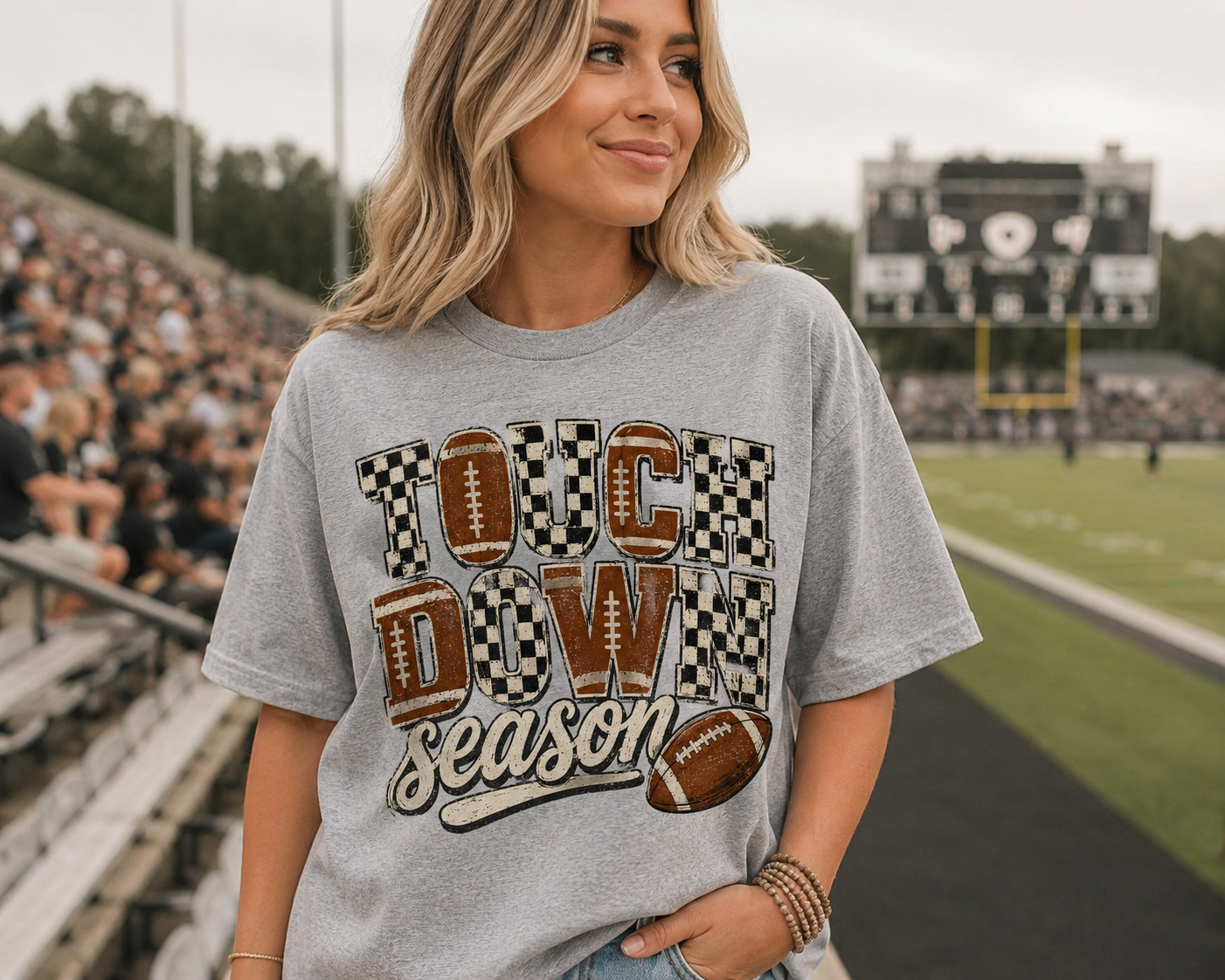Touchdown Season Checkered - Unisex Graphic Tee