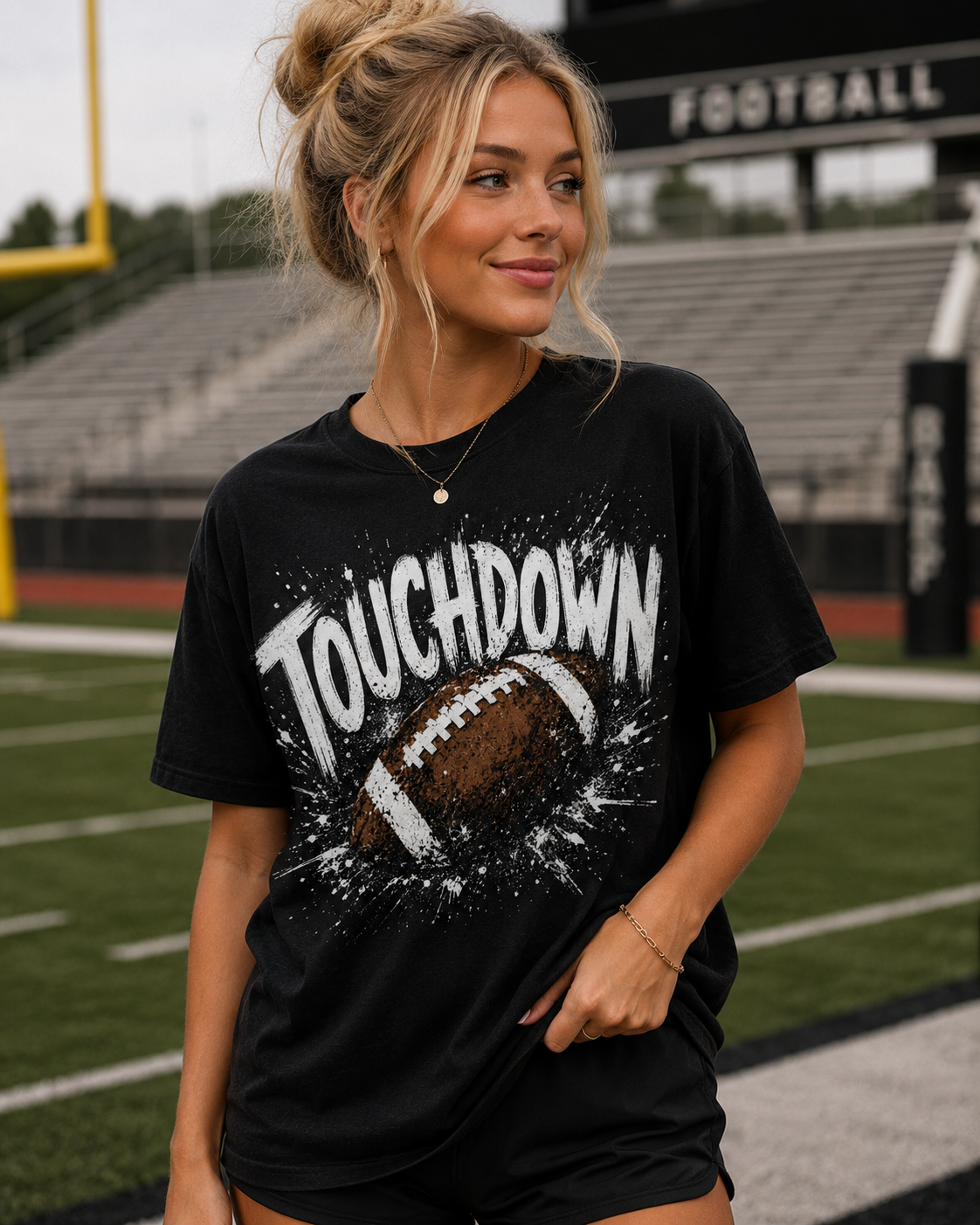 Touchdown Splatter -Black Comfort Color Unisex Graphic Tee