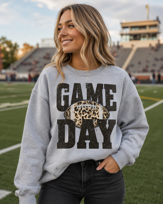 Game Day Leopard Football- Unisex Graphic Sweatshirt