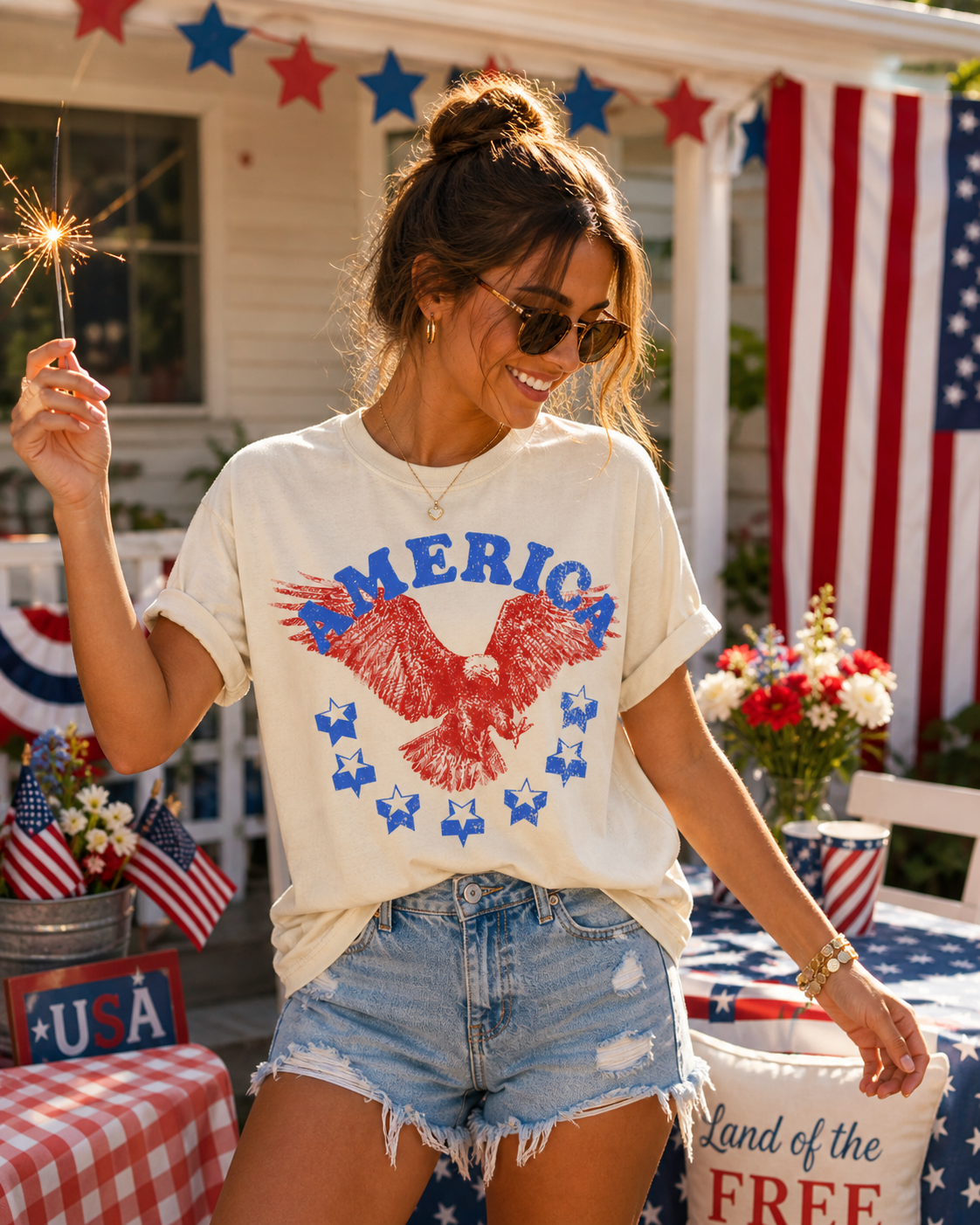 America Eagle- Unisex Comfort Color Graphic Tee
