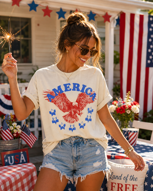America Eagle- Unisex Comfort Color Graphic Tee