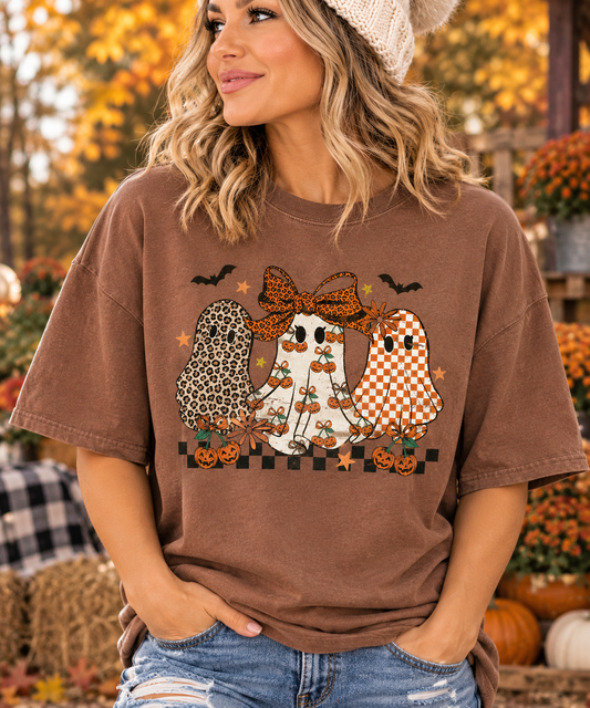 Fall Ghosts - Espresso Comfort Color Unisex Graphic Tee