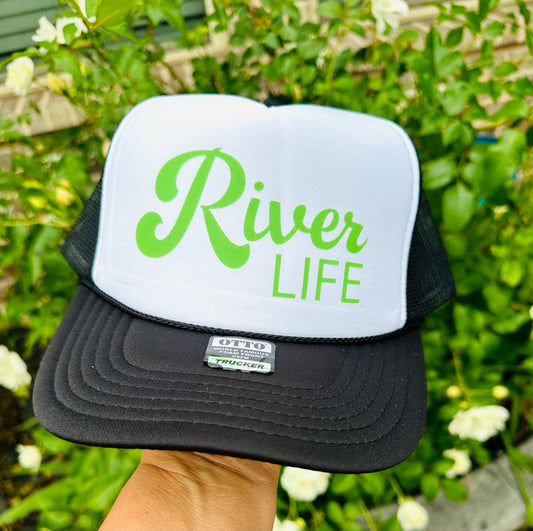 River Life Black & White Trucker Hat