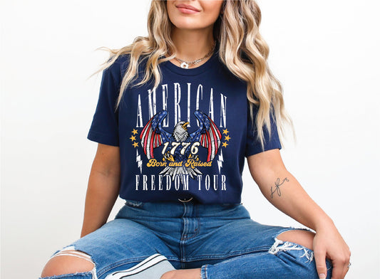 American Freedom Tour Navy Unisex Bella Canvas Graphic T-Shirt
