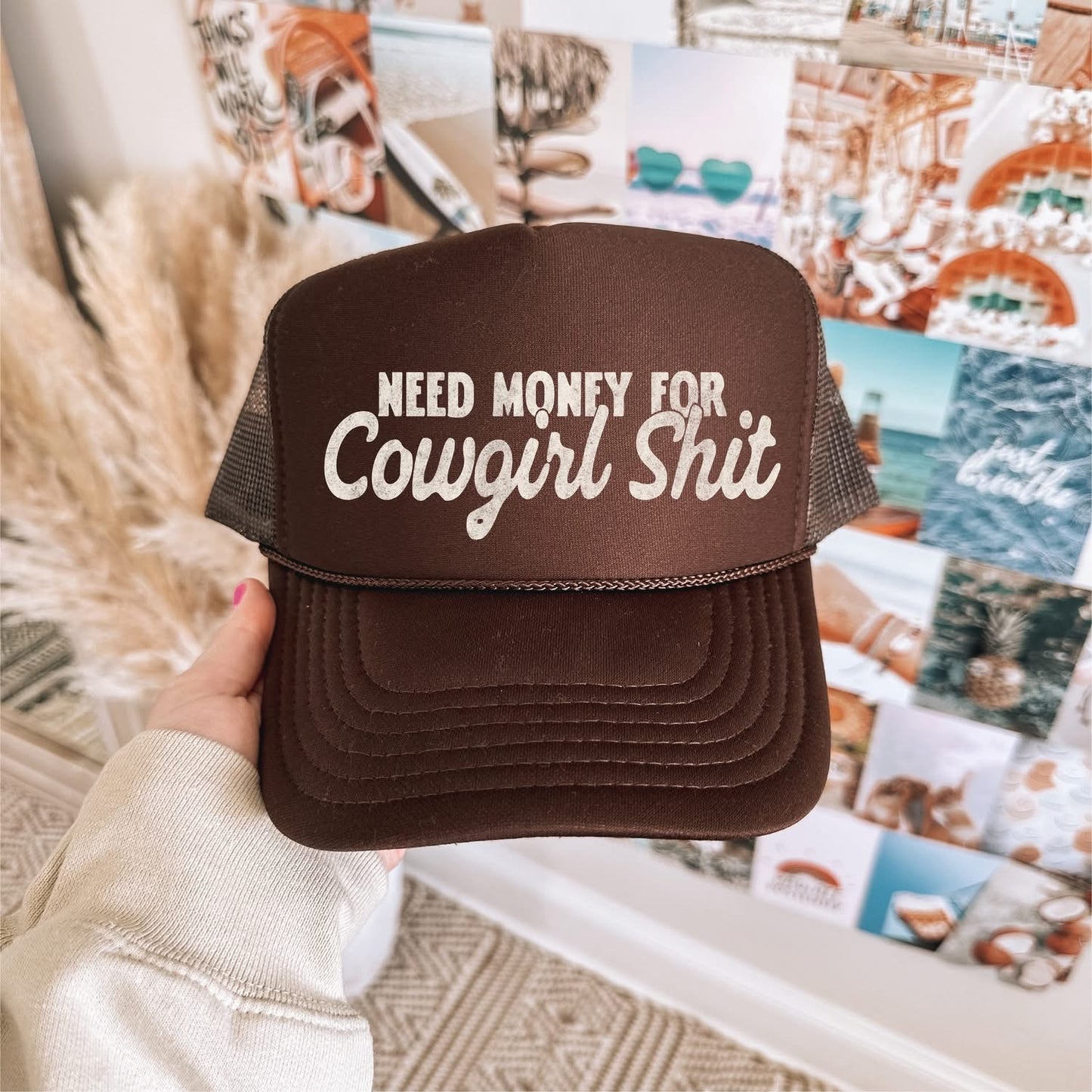 Need Money For Cowgirl Sh*t - Brown Unisex Foam Trucker Hat