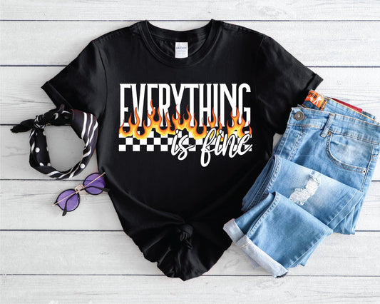 Everything’s Fine Black Unisex Graphic Tee