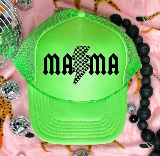 Mama Bolt Lime Green Trucker Hat