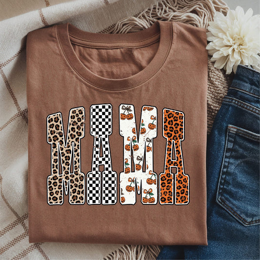 Fall Mama Pattern Letters - Espresso Comfort Color Unisex Graphic Tee