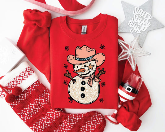 Cowboy Snowman- Unisex Graphic Sweatshirt
