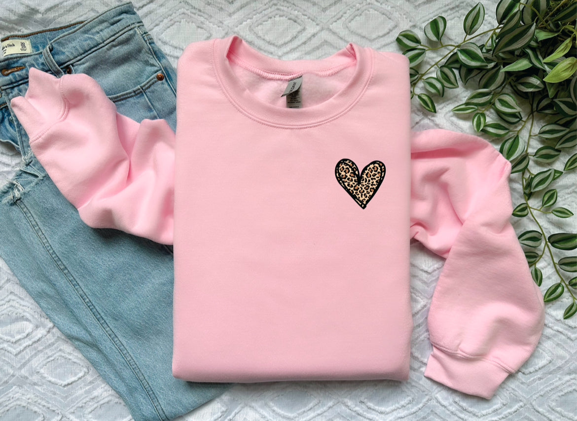 Leopard Heart Pink