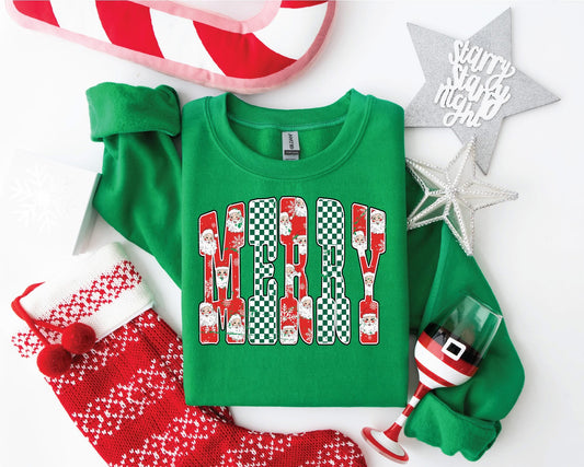 Merry Pattern Letters- Unisex Graphic Sweater