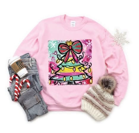 Painted Christmas Tree - Unisex Graphic Sweater