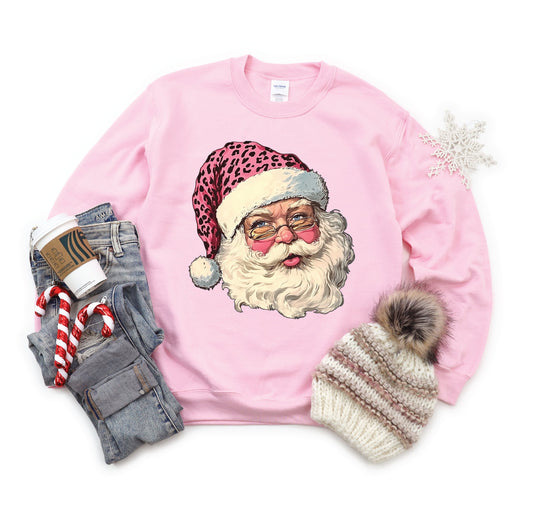 Pink Leopard Santa