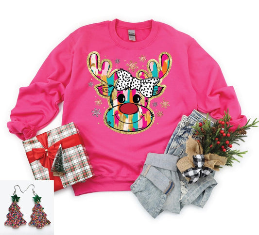 Colorful Glitter Reindeer