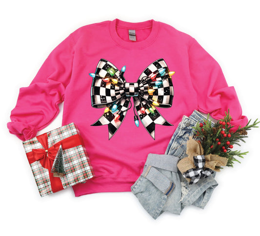 Checkered Christmas Bow