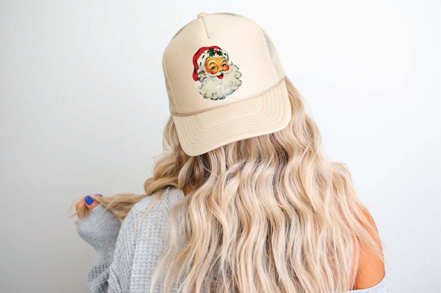 Vintage Santa Tan Trucker Hat