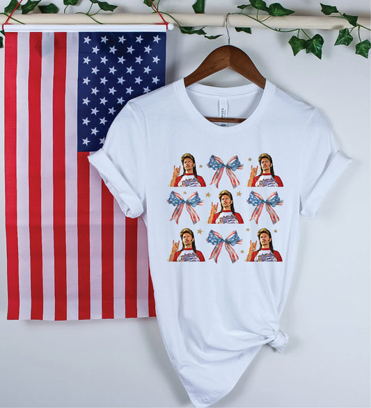 Joe and Patriotic Bows White Unisex Graphic Tee