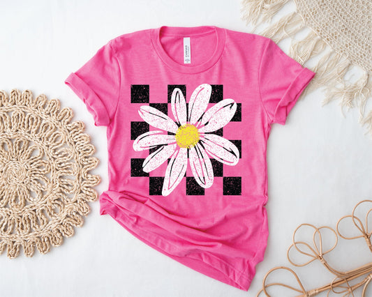 Checkered Daisy Unisex Graphic Tee
