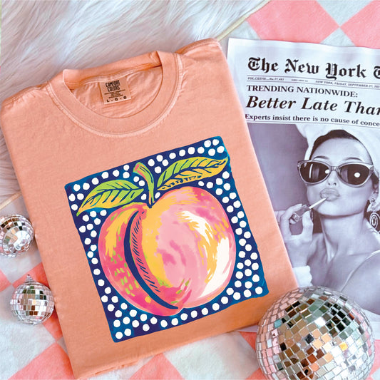 Peach- Peachy Unisex Comfort Color Graphic Tee
