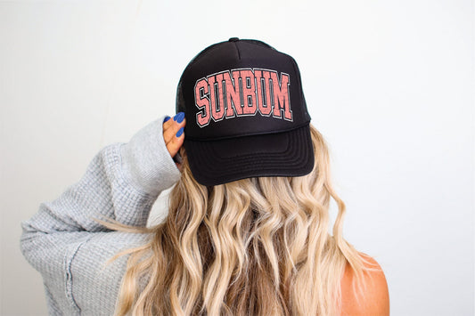 Sunbum- Black Unisex Foam Trucker Hat