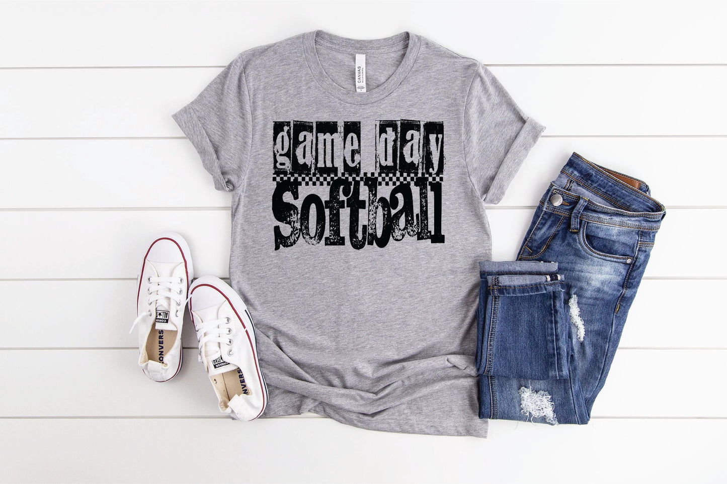 Game Day Softball Unisex Athletic Grey Tee