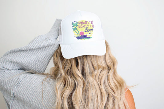 Whatever Floats Your Boat White Unisex Foam Trucker Hat