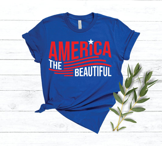 America the Beautiful Royal Unisex Graphic Tee
