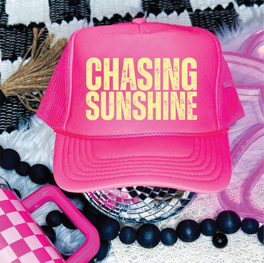 Chasin Sunshine Neon Pink Trucker Hat