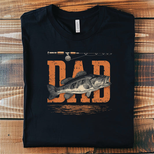 Fishing Dad- Black Unisex Graphic Tee