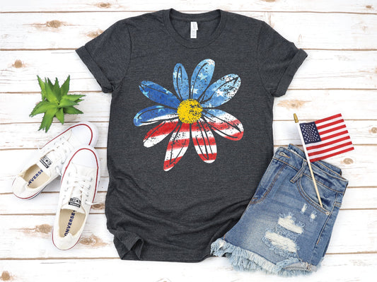 Patriotic Daisy- Unisex Graphic Tee