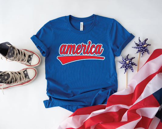 America Royal Blue Unisex Graphic Tee