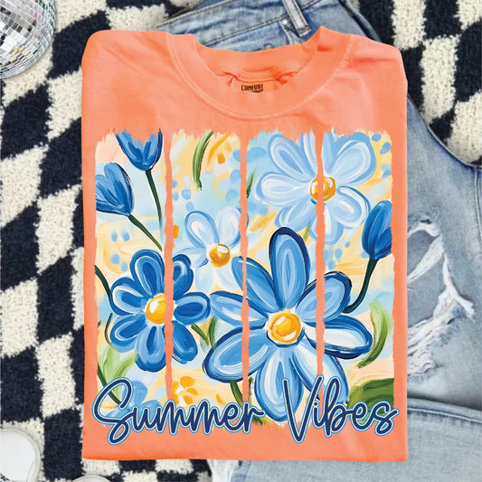 Summer Vibes Melon Unisex Comfort Color Graphic Tee