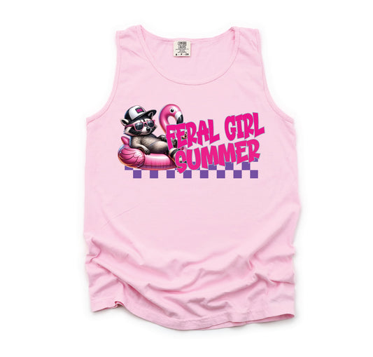 Feral Girl Summer- Blossom Comfort Color Unisex Graphic Tank Top