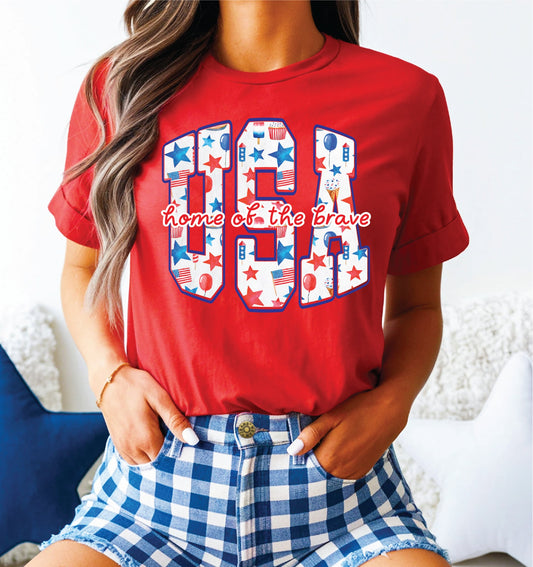 USA Home of the Brave Unisex Graphic T-Shirt