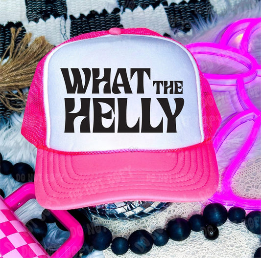 What The Helly- Neon Pink and White Unisex Foam Trucker Hat