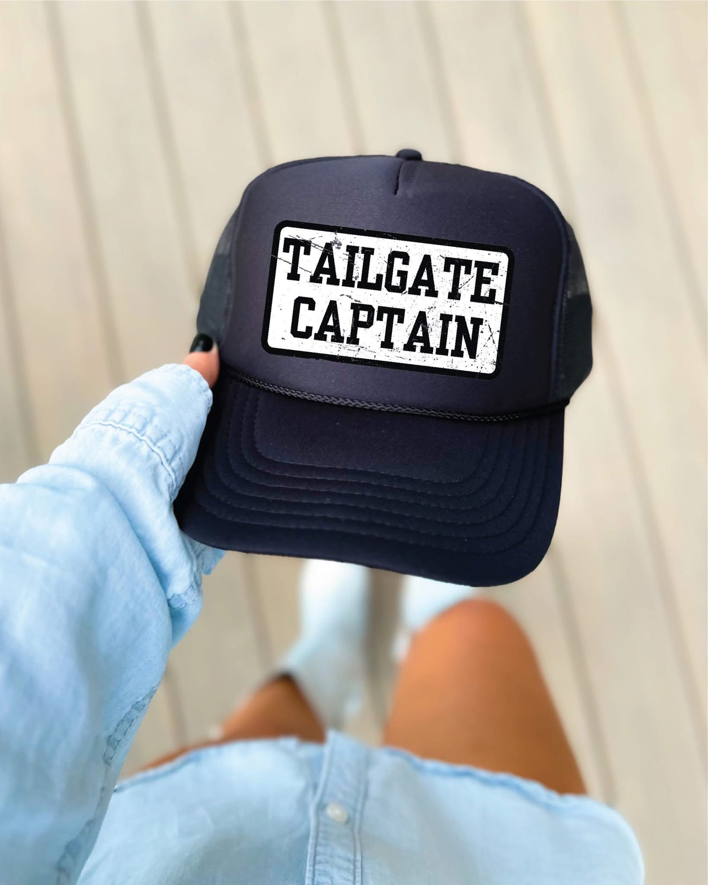 Tailgate Captain- Black Unisex Foam Trucker Hat