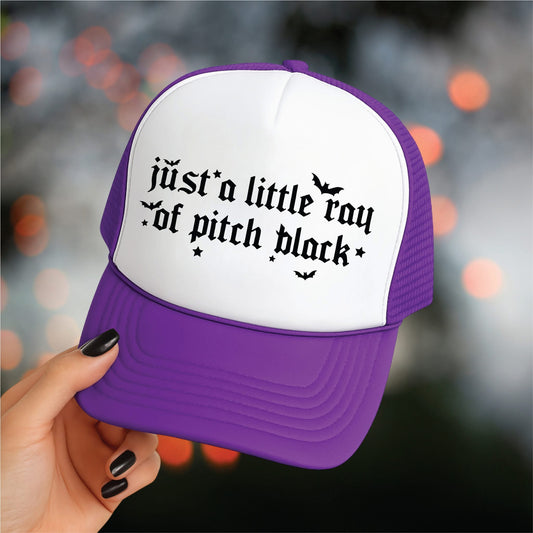 Ray of Pitch Black- Purple & White Unisex Foam Trucker Hat